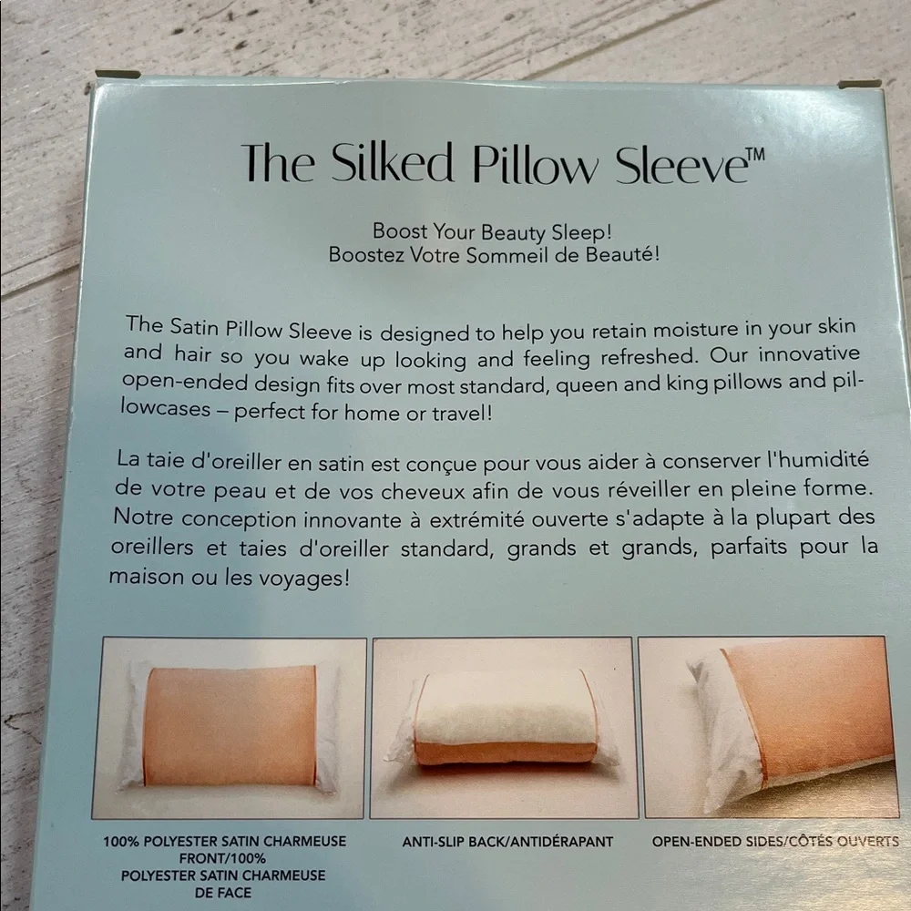 Silked Satin Pillow Sleeve Silver